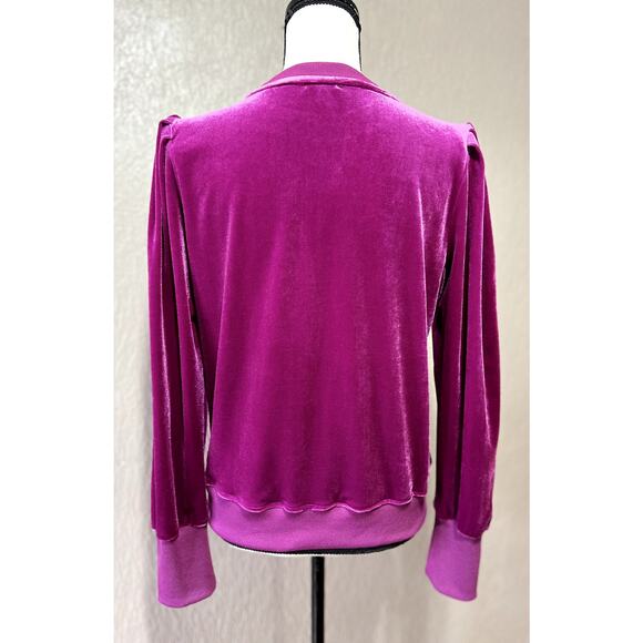 Jodifl A Special Place Velour Velvet Knit Pullover Women's Fuchsia Pink Small - Picture 2 of 11